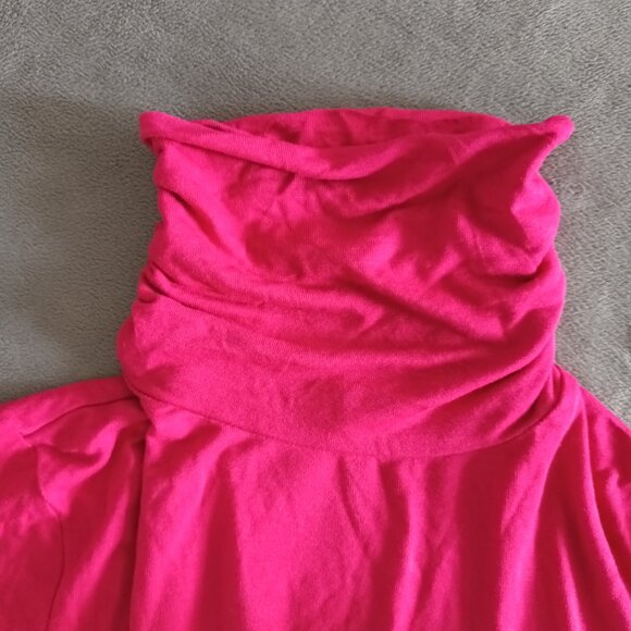 Mango MNG Draped turtleneck t-shirt Reddish Pink size M - Picture 8 of 10